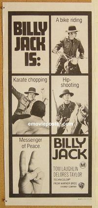 p102 BILLY JACK Australian daybill movie poster '71 Tom Laughlin, Taylor