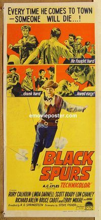 p111 BLACK SPURS Australian daybill movie poster '65 Calhoun, Darnell