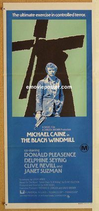 p113 BLACK WINDMILL Australian daybill movie poster '74 Michael Caine