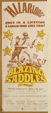 p115 BLAZING SADDLES Australian daybill movie poster R70s Mel Brooks!