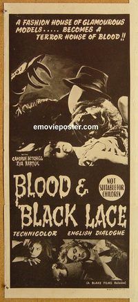 p119 BLOOD & BLACK LACE Australian daybill movie poster '69 Mario Bava