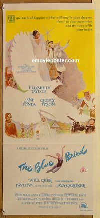p121 BLUE BIRD Australian daybill movie poster '76 Liz Taylor