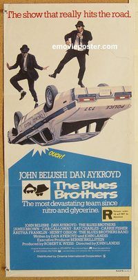 p125 BLUES BROTHERS Australian daybill movie poster '80 Belushi, Aykroyd