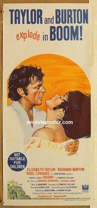 p130 BOOM Australian daybill movie poster '68 Liz Taylor, Richard Burton