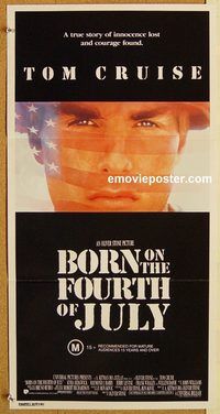p132 BORN ON THE FOURTH OF JULY Australian daybill movie poster '89 Cruise