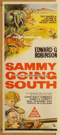 p137 BOY TEN FEET TALL Australian daybill movie poster '65 Ed G. Robinson