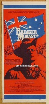 p142 BREAKER MORANT Australian daybill movie poster '80 Australian law!