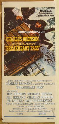 p143 BREAKHEART PASS Australian daybill movie poster '76 Charles Bronson