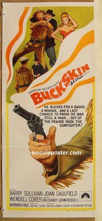 p153 BUCKSKIN Australian daybill movie poster '68 Barry Sullivan, Caulfield
