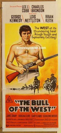 p158 BULL OF THE WEST Australian daybill movie poster '72 Charles Bronson