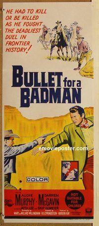 p159 BULLET FOR A BADMAN Australian daybill movie poster '64 Audie Murphy