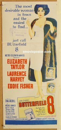 p164 BUTTERFIELD 8 Aust daybill '60 sexy Liz Taylor is most desirable & easiest to find!