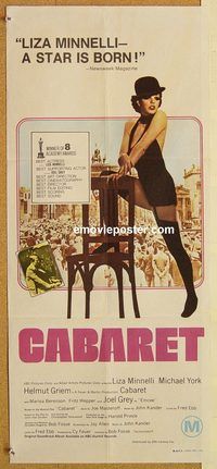 p166 CABARET Australian daybill movie poster '72 Liza Minnelli, Michael York