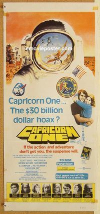 p180 CAPRICORN ONE Australian daybill movie poster '78 space travel, Gould