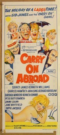 p187 CARRY ON ABROAD Australian daybill movie poster '72 English sex!