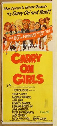 p189 CARRY ON GIRLS Australian daybill movie poster '73 English sex!