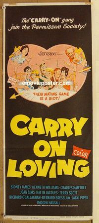 p191 CARRY ON LOVING Australian daybill movie poster '70 English comedy!