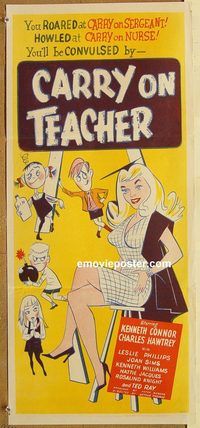 p193 CARRY ON TEACHER Australian daybill movie poster '62 English sex!