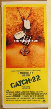 p198 CATCH 22 Australian daybill movie poster '70 Alan Arkin, Orson Welles
