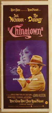 p208 CHINATOWN Australian daybill movie poster '74 Jack Nicholson, Polanski