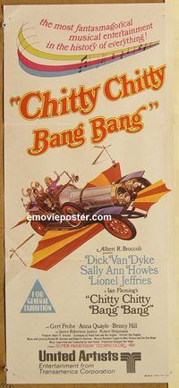 p213 CHITTY CHITTY BANG BANG Australian daybill movie poster '69 Van Dyke