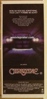 p215 CHRISTINE Australian daybill movie poster '83 Stephen King, Carpenter