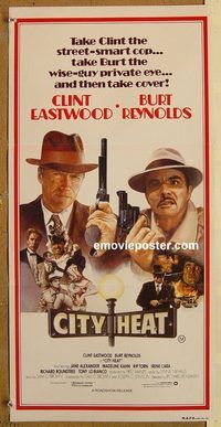 p223 CITY HEAT Australian daybill movie poster '84 Clint Eastwood, Reynolds