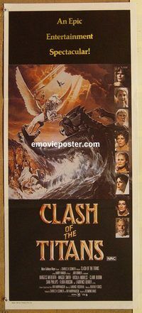 p226 CLASH OF THE TITANS #1 Australian daybill movie poster '81 Harryhausen