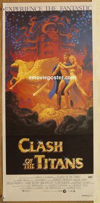 p227 CLASH OF THE TITANS #2 Australian daybill movie poster '81 Harryhausen