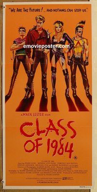 p229 CLASS OF 1984 Australian daybill movie poster '82 bad school teens!