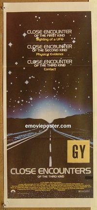 p233 CLOSE ENCOUNTERS OF THE THIRD KIND Australian daybill movie poster '77