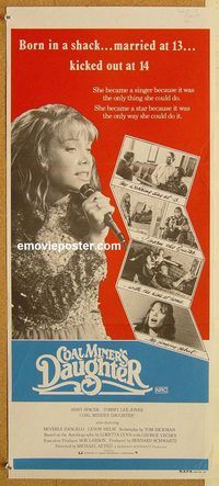 p234 COAL MINER'S DAUGHTER Australian daybill movie poster '80 Sissy Spacek