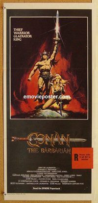 p240 CONAN THE BARBARIAN Australian daybill movie poster '82 Schwarzenegger