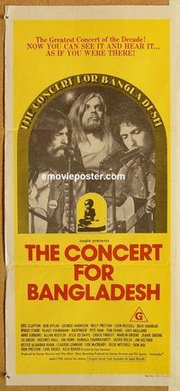 p242 CONCERT FOR BANGLADESH Australian daybill movie poster '72 Harrison