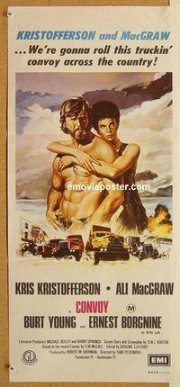 p248 CONVOY Australian daybill movie poster '78 Kris Kristofferson