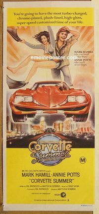 p251 CORVETTE SUMMER Australian daybill movie poster '78 Hamill, Potts