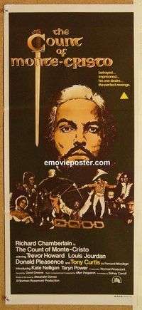 p252 COUNT OF MONTE CRISTO Australian daybill movie poster '75 Chamberlain