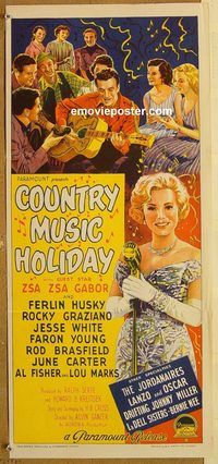 p255 COUNTRY MUSIC HOLIDAY Australian daybill movie poster '58 Zsa Zsa Gabor