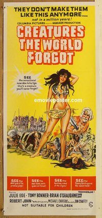 p257 CREATURES THE WORLD FORGOT Australian daybill movie poster '71 sexy!