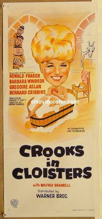 p261 CROOKS IN CLOISTERS Australian daybill movie poster '64 English