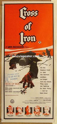 p262 CROSS OF IRON Australian daybill movie poster '77 Sam Peckinpah