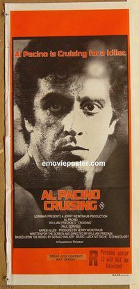 p264 CRUISING Australian daybill movie poster '80 gay Al Pacino, Sorvino