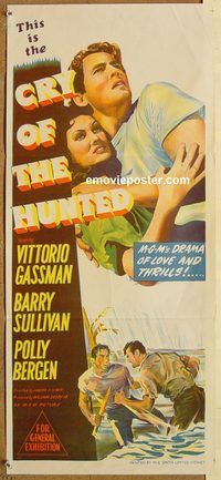 p266 CRY OF THE HUNTED Australian daybill movie poster '53 Joseph H Lewis