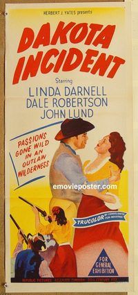 p270 DAKOTA INCIDENT Australian daybill movie poster '56 Darnell, Robertson