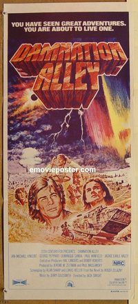 p272 DAMNATION ALLEY Australian daybill movie poster '77 Jan-Michael Vincent