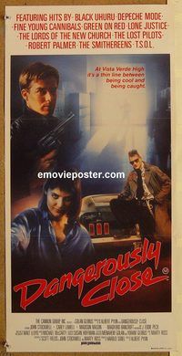 p275 DANGEROUSLY CLOSE Australian daybill movie poster '86 Carey Lowell
