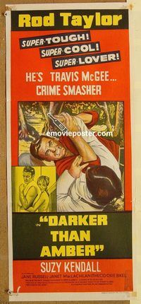 p276 DARKER THAN AMBER Australian daybill movie poster '70 Rod Taylor