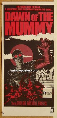 p278 DAWN OF THE MUMMY Australian daybill movie poster '81 undead horror!