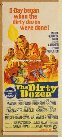 p299 DIRTY DOZEN Australian daybill movie poster '67 Charles Bronson