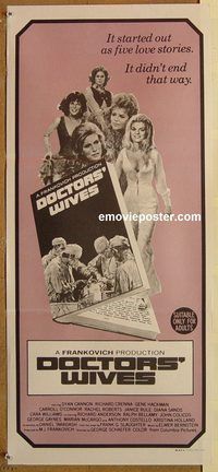p304 DOCTORS' WIVES Australian daybill movie poster '71 Dyan Cannon